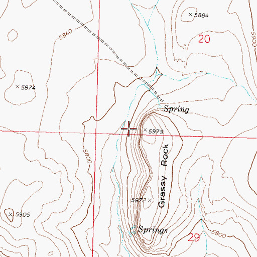 Topographic Map of Grassy Rock, NV