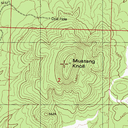 Topographic Map of Mustang Knoll, AZ