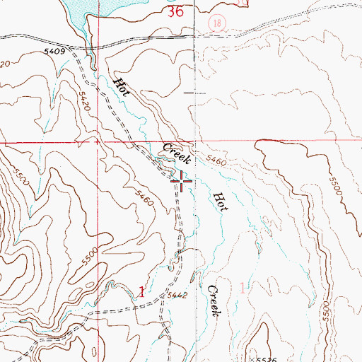 Topographic Map of Hot Creek, NV