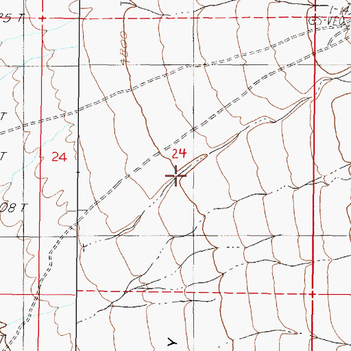 Topographic Map of Inskip Canyon, NV
