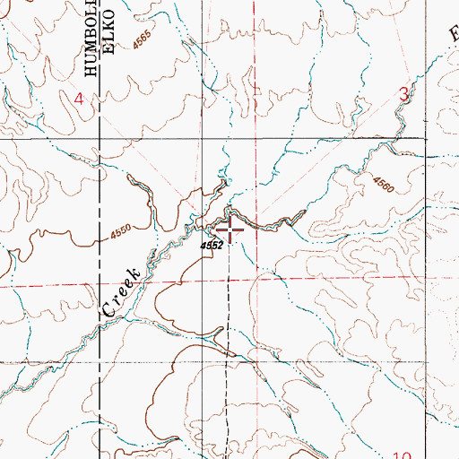 Topographic Map of Jake Creek, NV