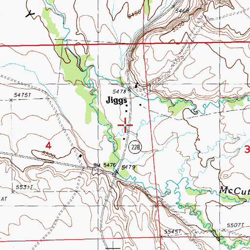 Topographic Map of Jiggs, NV