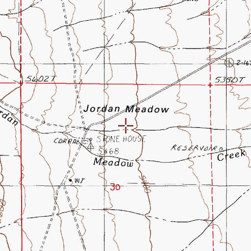 Topographic Map of Jordan Meadow, NV