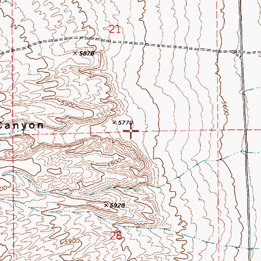 Topographic Map of Keystone Canyon, NV