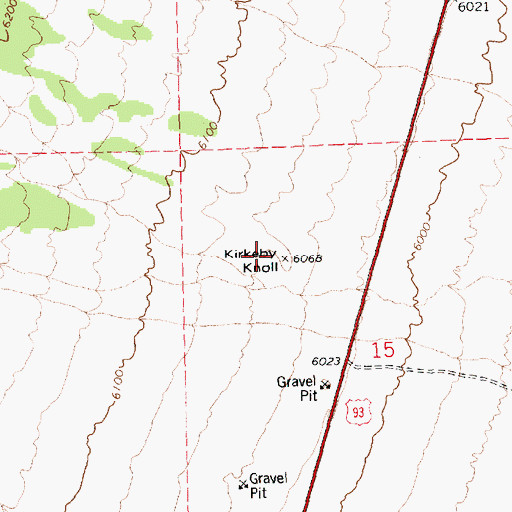 Topographic Map of Kirkeby Knoll, NV