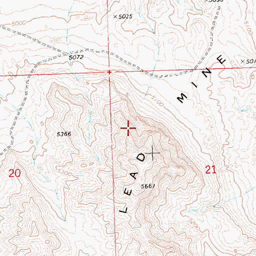 Topographic Map of Lead Mine Hills, NV