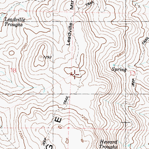 Topographic Map of Leadville Mountain, NV