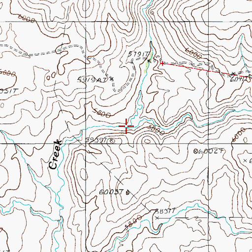 Topographic Map of Lewis Creek, NV