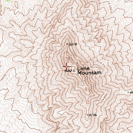 Topographic Map of Lime Mountain, NV