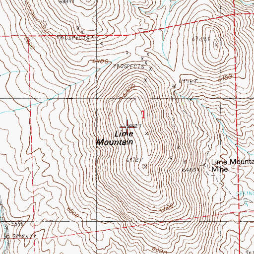 Topographic Map of Lime Mountain, NV