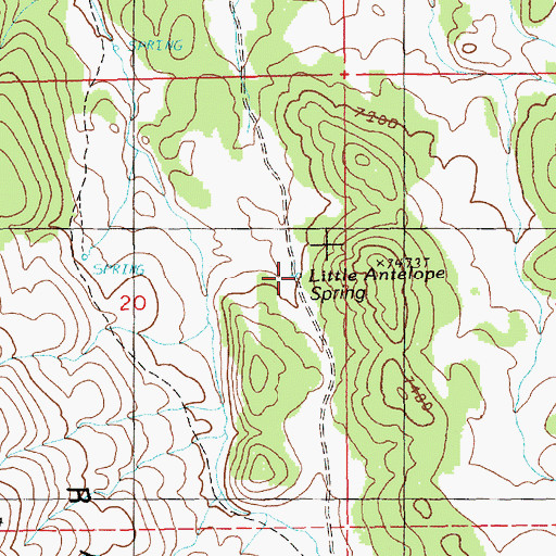 Topographic Map of Little Antelope Spring, NV