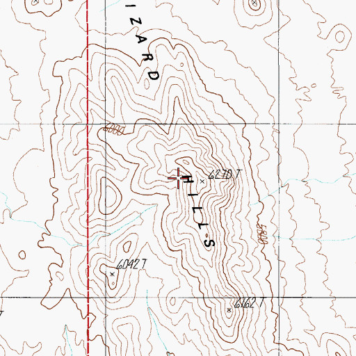 Topographic Map of Lizard Hills, NV