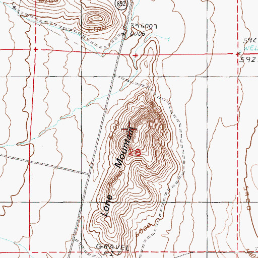 Topographic Map of Lone Mountain, NV