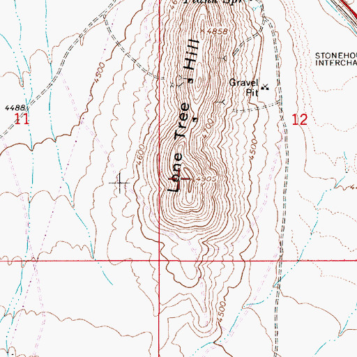 Topographic Map of Lone Tree Hill, NV