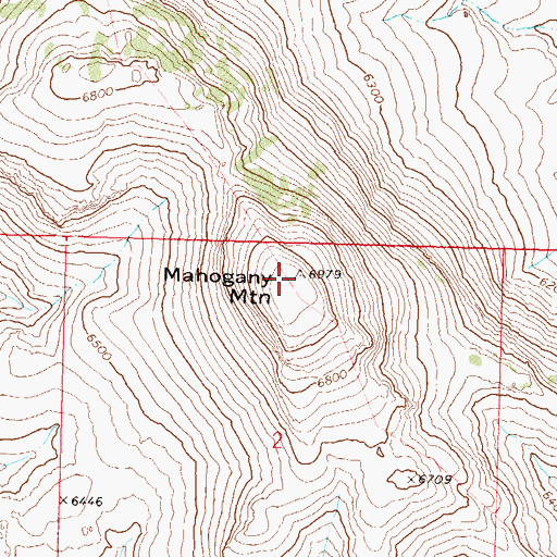 Topographic Map of Mahogany Mountain, NV