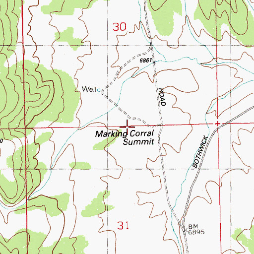 Topographic Map of Marking Corral Summit, NV