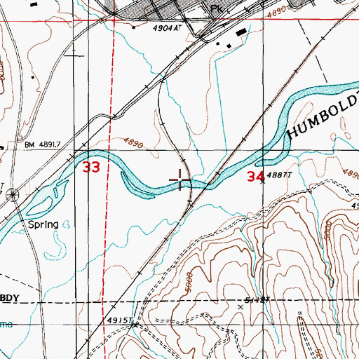 Topographic Map of Marys Creek, NV