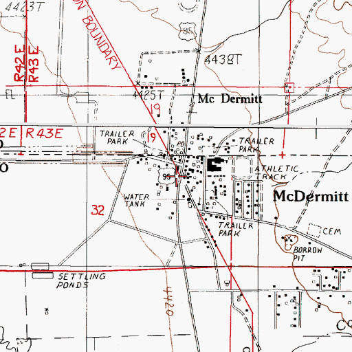 Topographic Map of McDermitt, NV