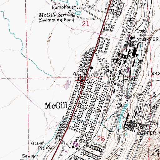 Topographic Map of McGill, NV