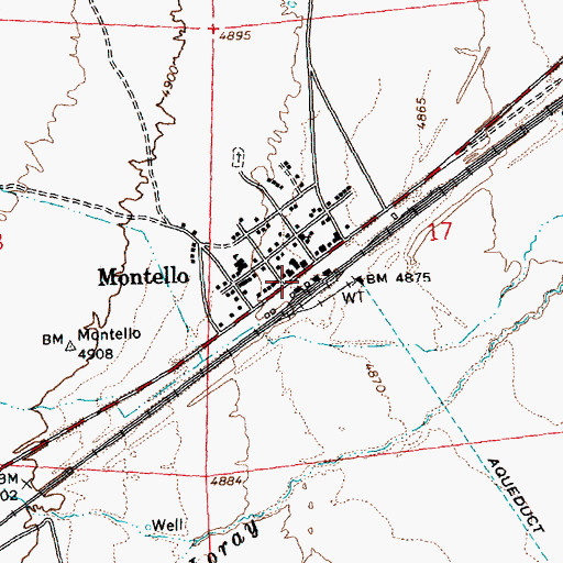 Topographic Map of Montello, NV