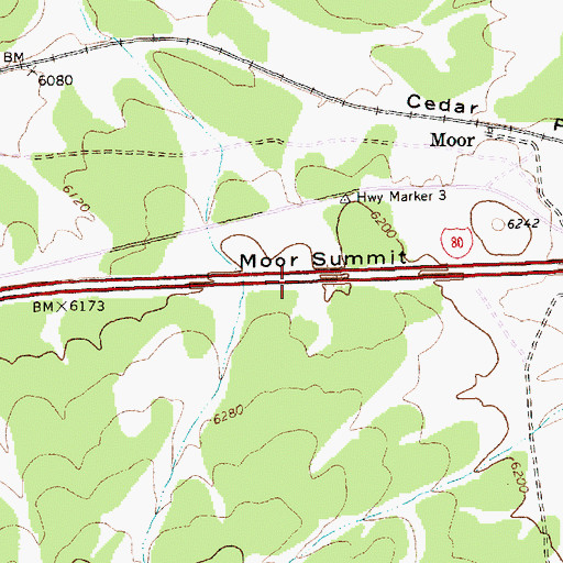 Topographic Map of Moor Summit, NV