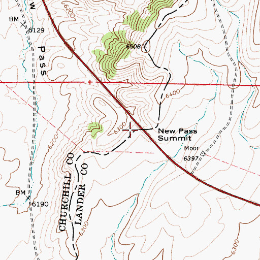 Topographic Map of New Pass Summit, NV