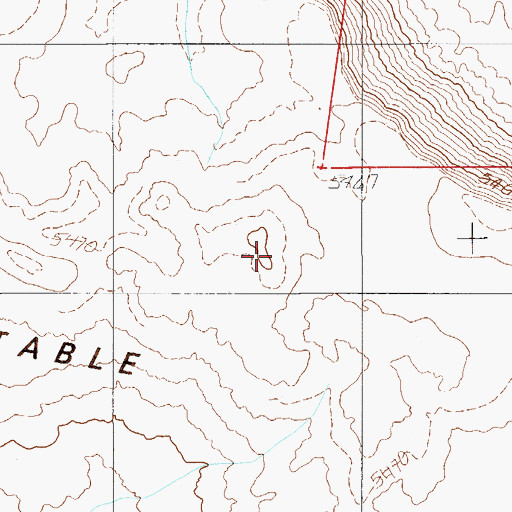 Topographic Map of Peterson Table, NV
