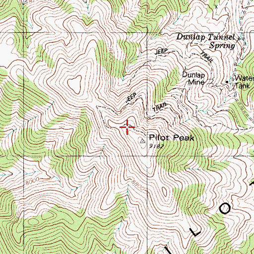 Topographic Map of Pilot Peak, NV