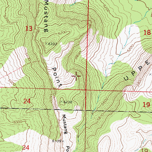 Topographic Map of Mustang Point, AZ