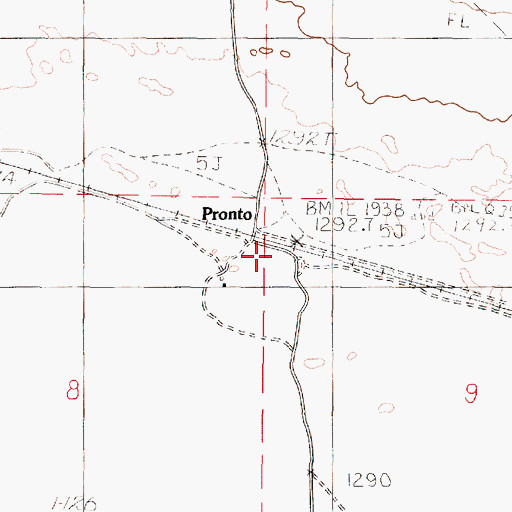 Topographic Map of Pronto, NV