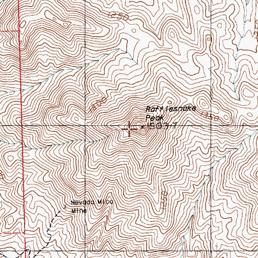 Topographic Map of Rattlesnake Peak, NV