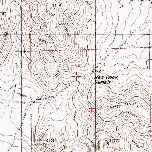 Topographic Map of Red Rock Summit, NV