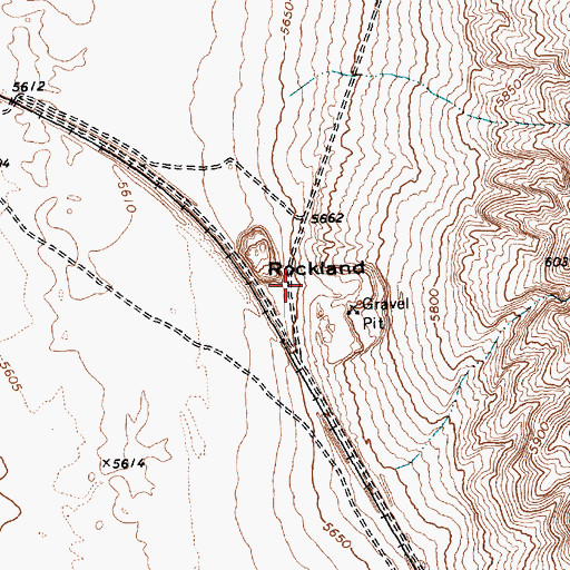 Topographic Map of Rockland, NV