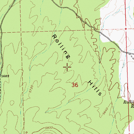 Topographic Map of Rolling Hills, NV