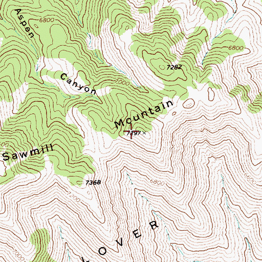Topographic Map of Sawmill Mountain, NV