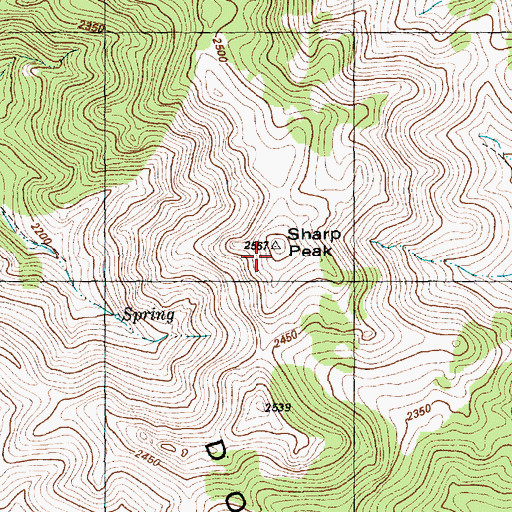 Topographic Map of Sharp Peak, NV
