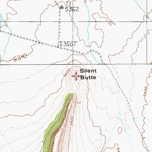 Topographic Map of Silent Butte, NV