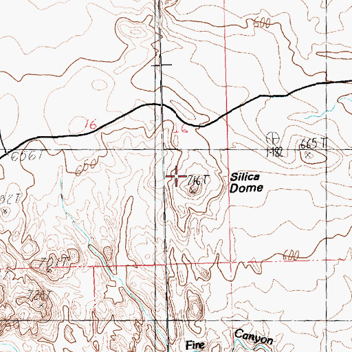 Topographic Map of Silica Dome, NV