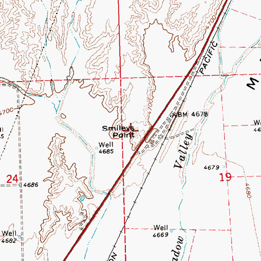 Topographic Map of Smileys Point, NV