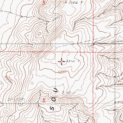 Topographic Map of Sou Hills, NV