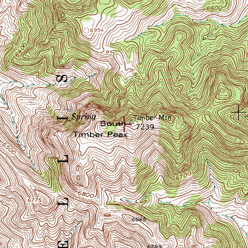 Topographic Map of South Timber Peak, NV