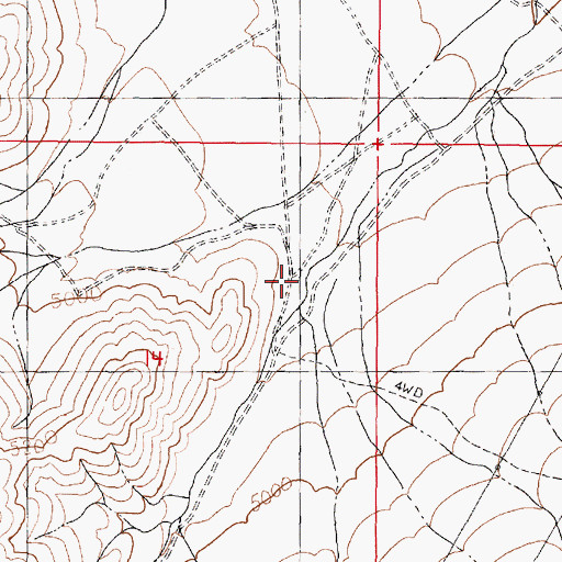 Topographic Map of Spaulding Canyon, NV
