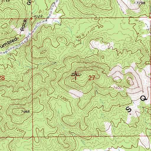 Topographic Map of Squaw Hills, NV