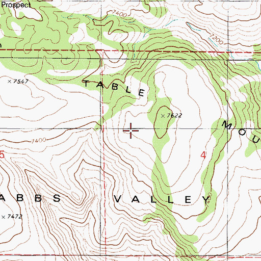 Topographic Map of Table Mountain, NV
