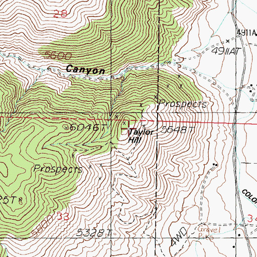 Topographic Map of Taylor Hill, NV