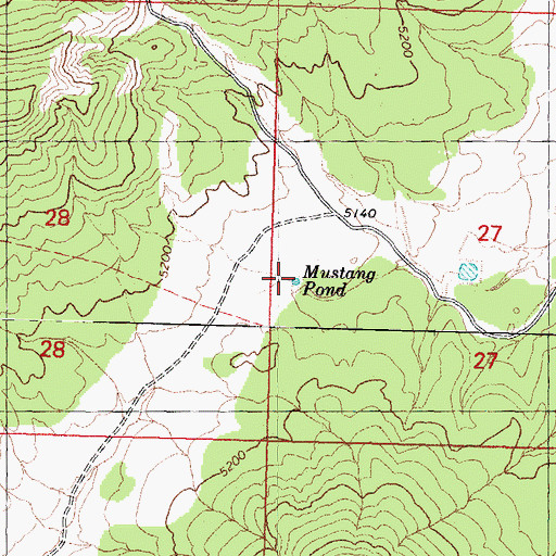 Topographic Map of Mustang Pond, AZ