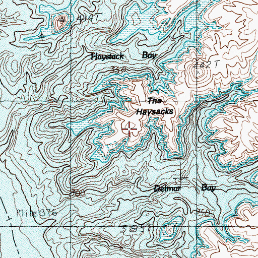 Topographic Map of The Haystacks, NV