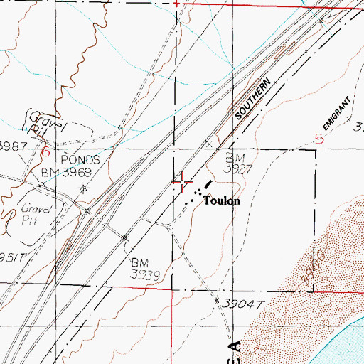 Topographic Map of Toulon, NV