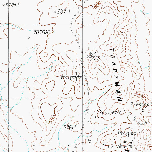 Topographic Map of Trappman Hills, NV