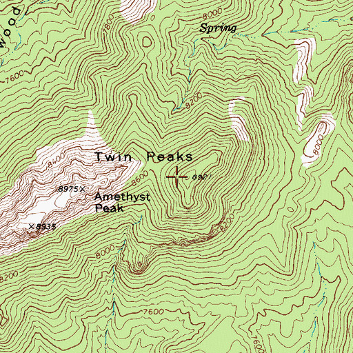 Topographic Map of Twin Peaks, NV
